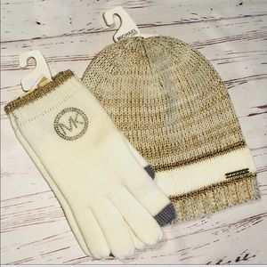 MICHAEL Michael Kors Knit Hat & Tech Gloves Set